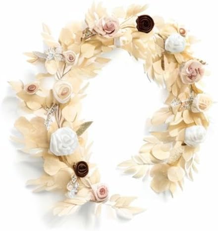 Ling's moment 5FT Artificial Flower Garland Fake Rose Eucalyptus Garland Arch Flowers Vine for Wedding Party Backdrop Home Table Centerpieces Decorations