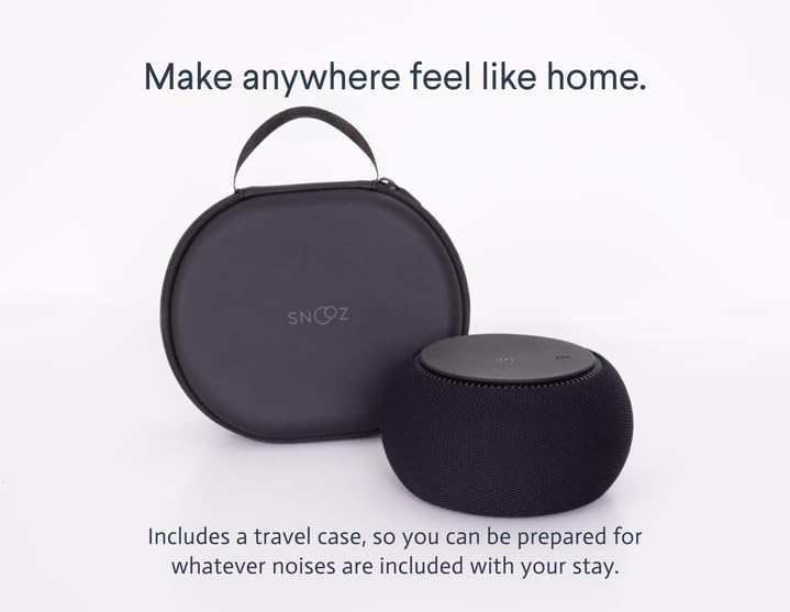 SNOOZ Pro - Smart White Noise Machine & Travel Case - Real Fan Inside, Non-Looping White Noise, Adjustable Tone & Volume - App-Based Remote Control & Sleep Timer - Midnight
