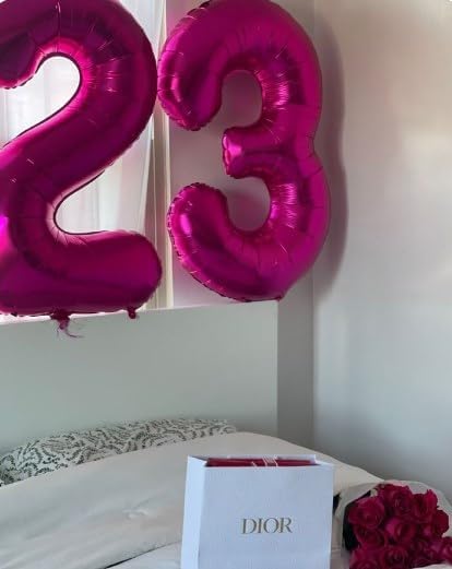 Hot Pink Number 13 31 Balloon 40 inch, Number 13 Birthday Balloon for Boy Girl, Hot Pink Foil 13 for 13 31 Birthday Party, Anniversary Celebration Number Balloons Decorations