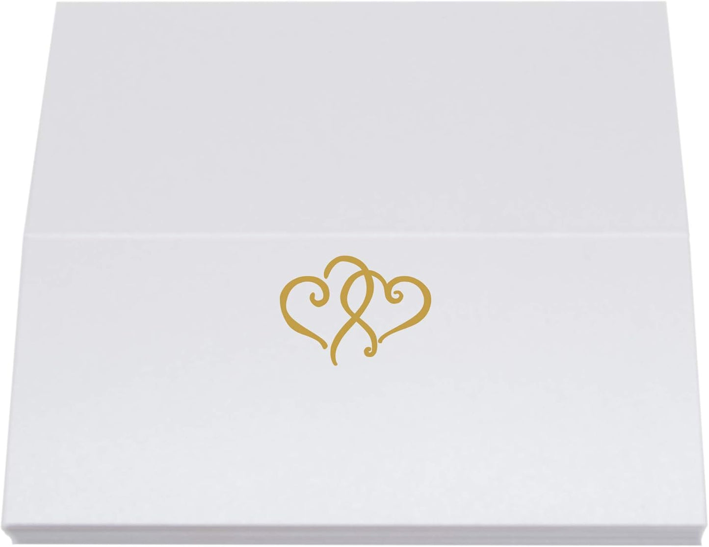 Linked Hearts Place Cards, Gold (Choose Color), Set of 60, Pre-cut and Scored - Wedding, Party, Dinner, and Special Events - Made in the USA