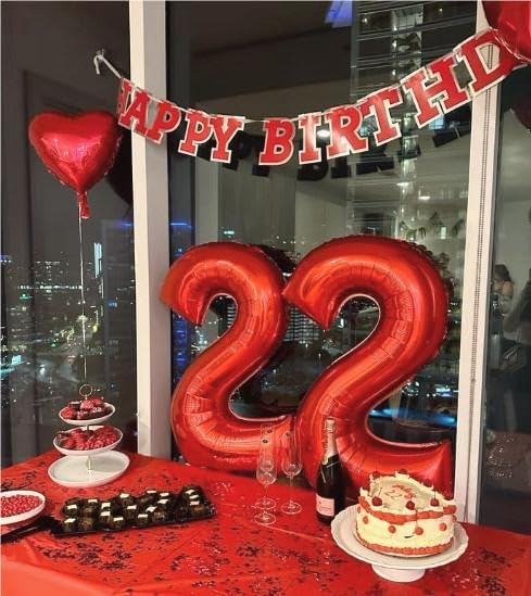 Red Number 26 Balloon 40 Inch Birthday Decorations, Number 26 Balloon Birthday Party Decorations, Anniversary Decorations Graduations Party Supplies