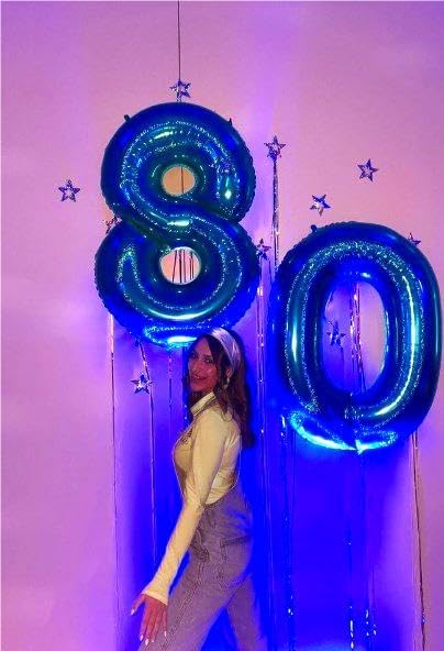 Blue Jumbo Number 70 Balloon 40 Inch, Women Men 70 Birthday Supplies, Foil Helium 70 Birthday Giant Balloon, Mylar Blue Number Balloons Anniversary Decorations