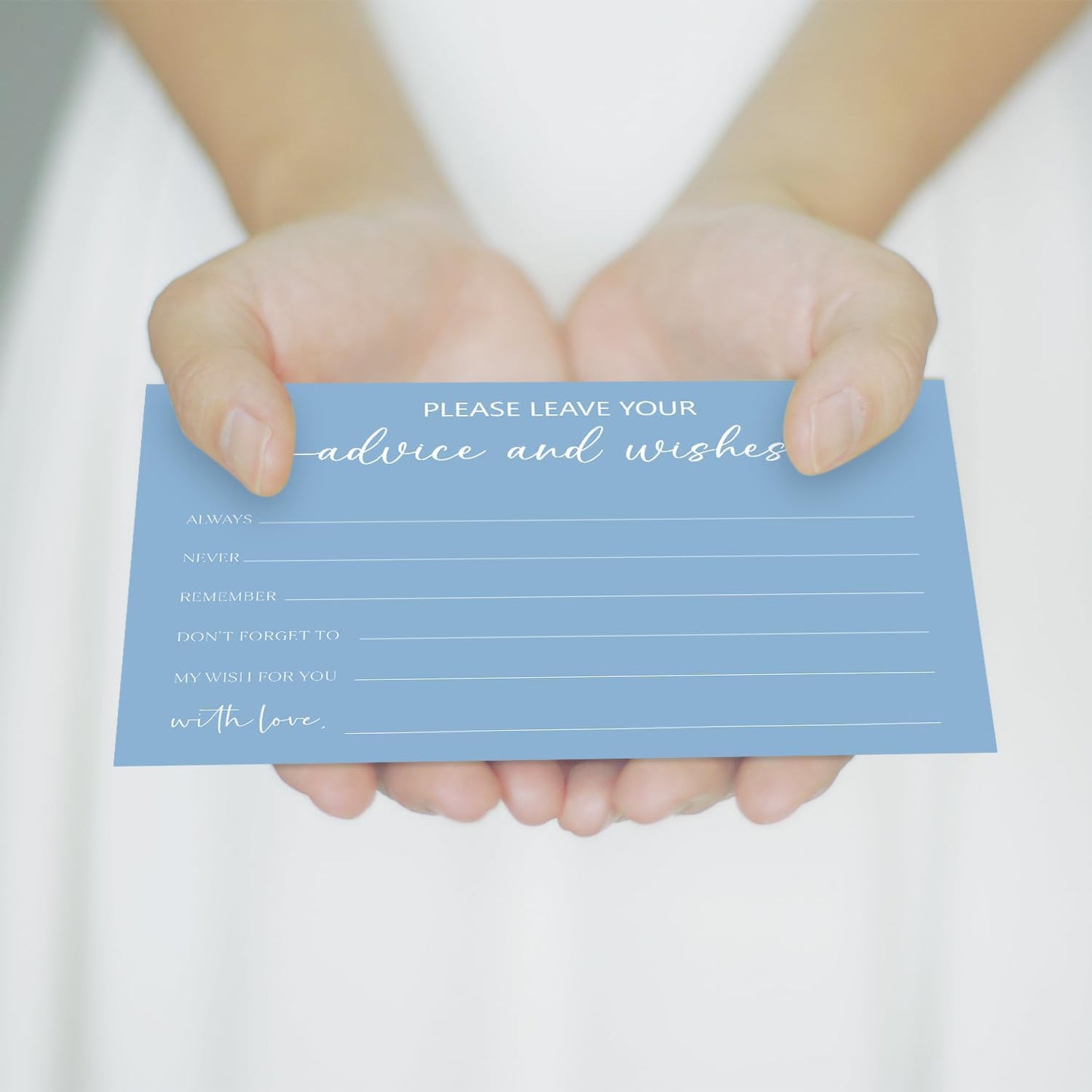 Bule Advice and Wishes Card, Advice Cards for The Bride and Groom, Bridal Shower,Wedding or Baby Shower, Birthday, Graduation, Retirement, Guestbook - 25 Cards -02