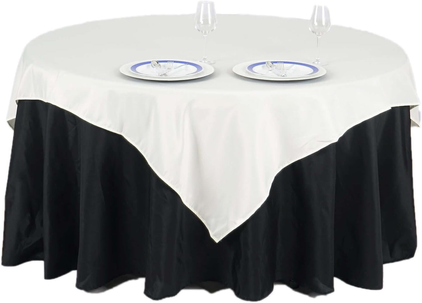 Efavormart 70" Square Linens Ivory Wholesale Linens Polyester Square Linen Tablecloth for Wedding Banquet Party Restaurant