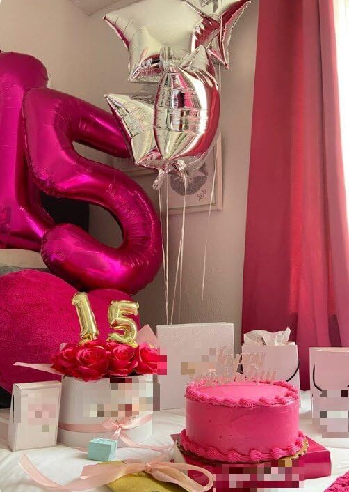 Hot Pink 40 Inch Large Number 25 Birthday Balloon, 25 25th Birthday Celebration Decorations, Foil Mylar Helium Number 25 Balloons Girl Boy Anniversary Party Supplies