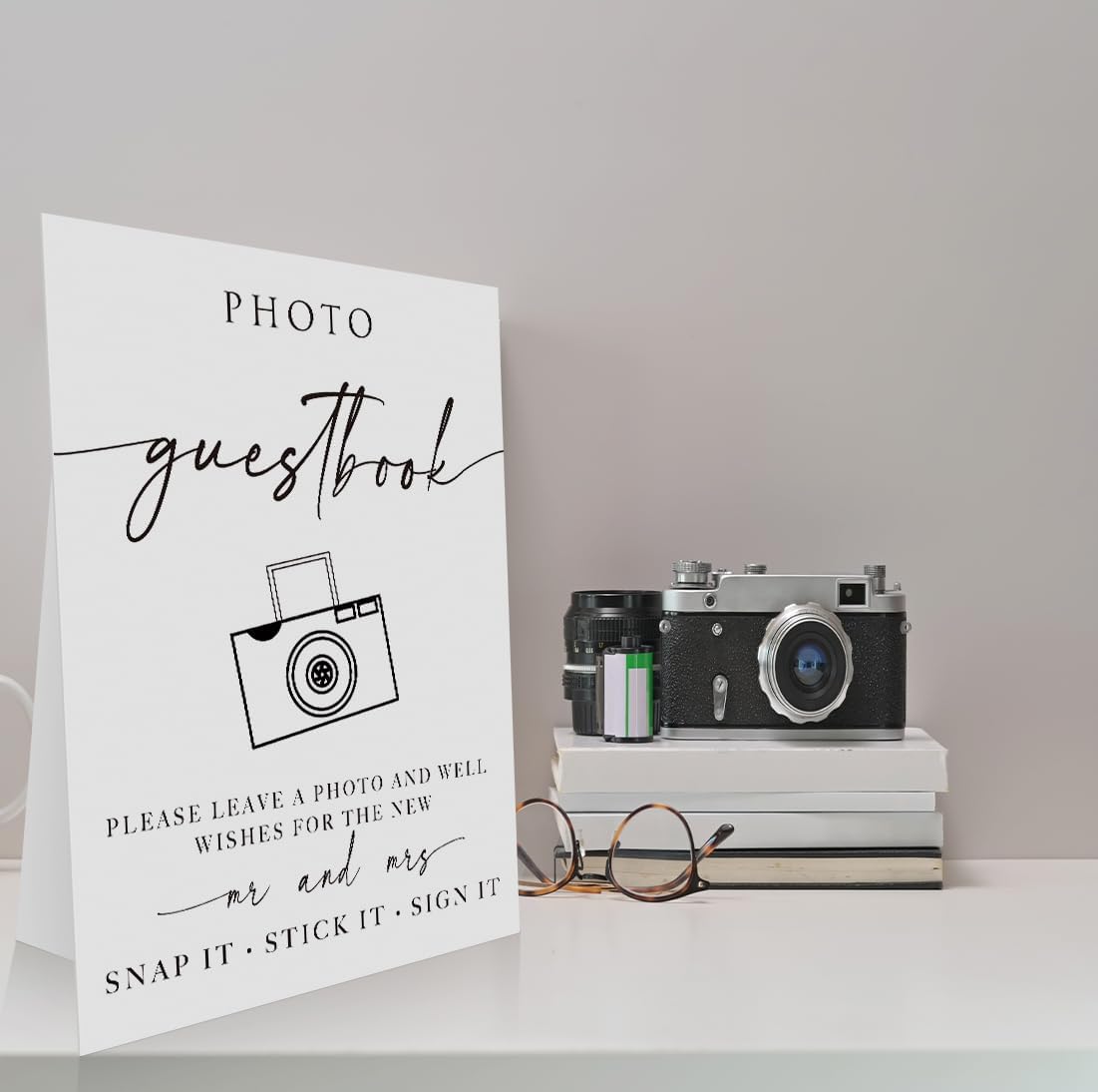 Wedding Photo Guestbook Sign 8 x 11 Inch, Photo Guest Book Sign, Photo Minimalist Wedding Sign, Reception Signage, Snap It Sign, Modern Wedding Sign WDS19