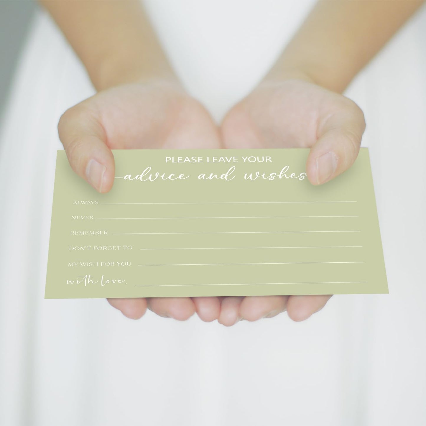 Green Advice and Wishes Card, Advice Cards for The Bride and Groom, Bridal Shower,Wedding or Baby Shower, Birthday, Graduation, Retirement, Guestbook - 25 Cards -04