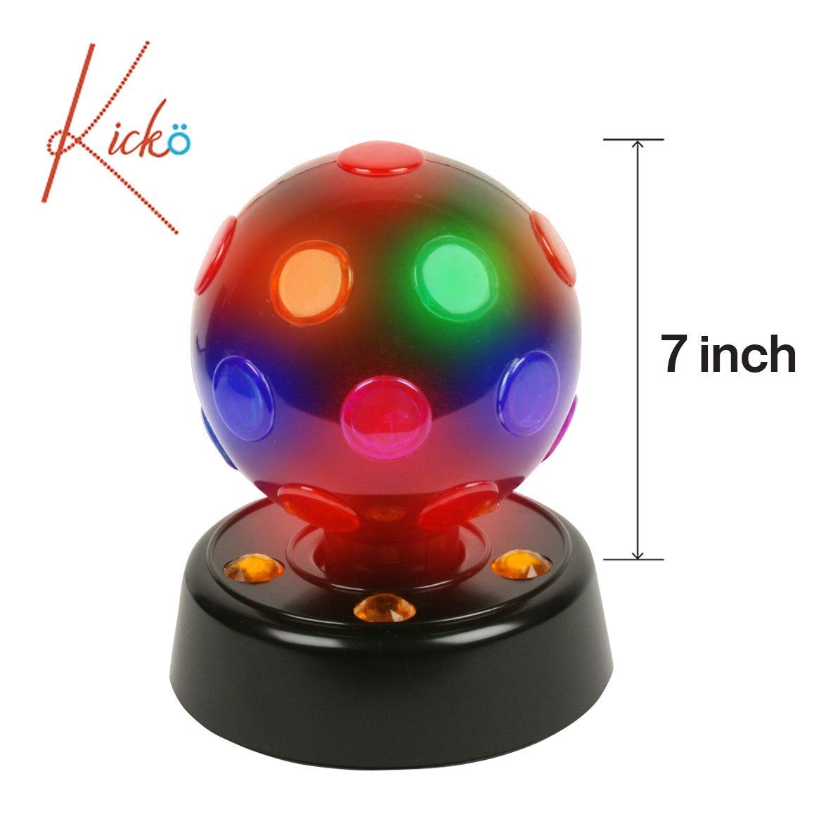 Kicko 7 Inch Disco Light - LED Multi-Colored Revolving Lighting Ball - Perfect for Home and Party Decorations, Stage Lights, Rave, School Festivals, Stress Reliever
