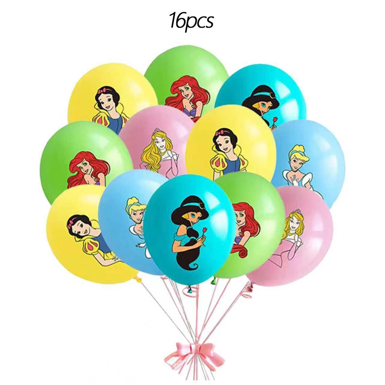 62PCS Disne Princess Party Supplies, Birthday Decorations Set Include Banner, Balloons, Backdrop