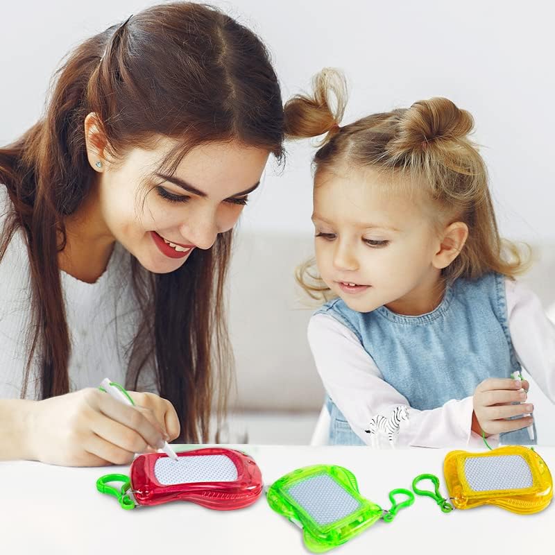 24 Mini Magnetic Drawing Board with Metal Keychain Party Favors for Kids Goodie Bag Stuffers Birthday Party Bag for Boys Girls (24)