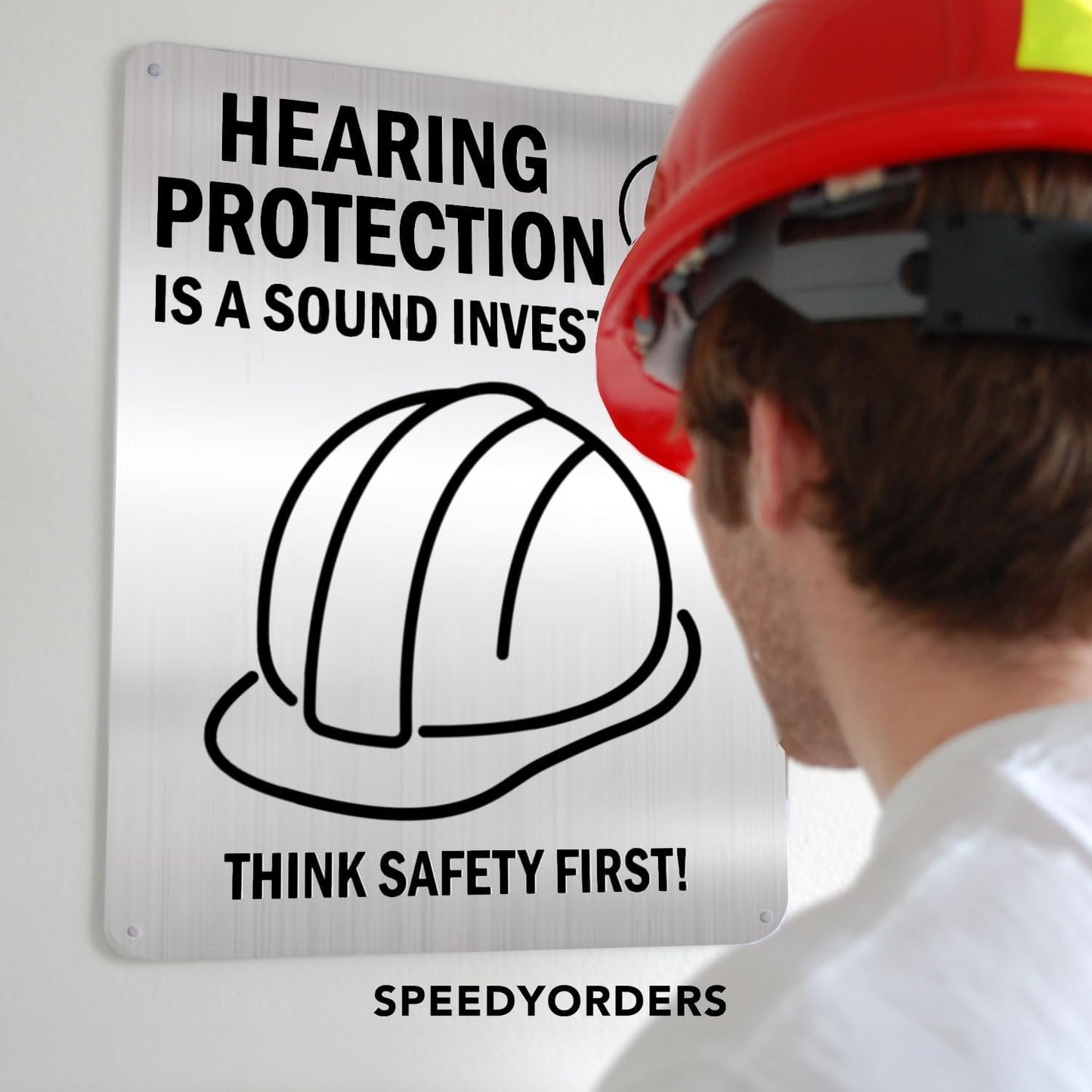 Custom Outdoor Metal Sign - Personalized Aluminum Safety and Business Signs, Waterproof, Silver Brushed Metal, 7x7 In