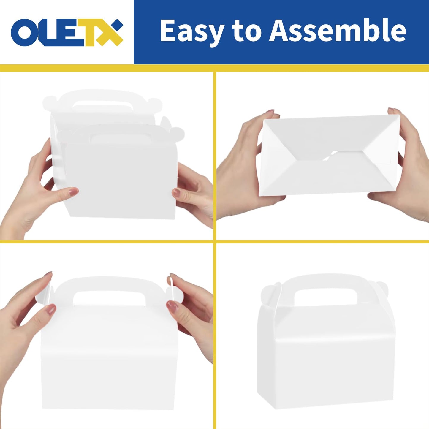 Oletx 30Pcs White Party Favor Treat Boxes Goodie Paper Gift Box