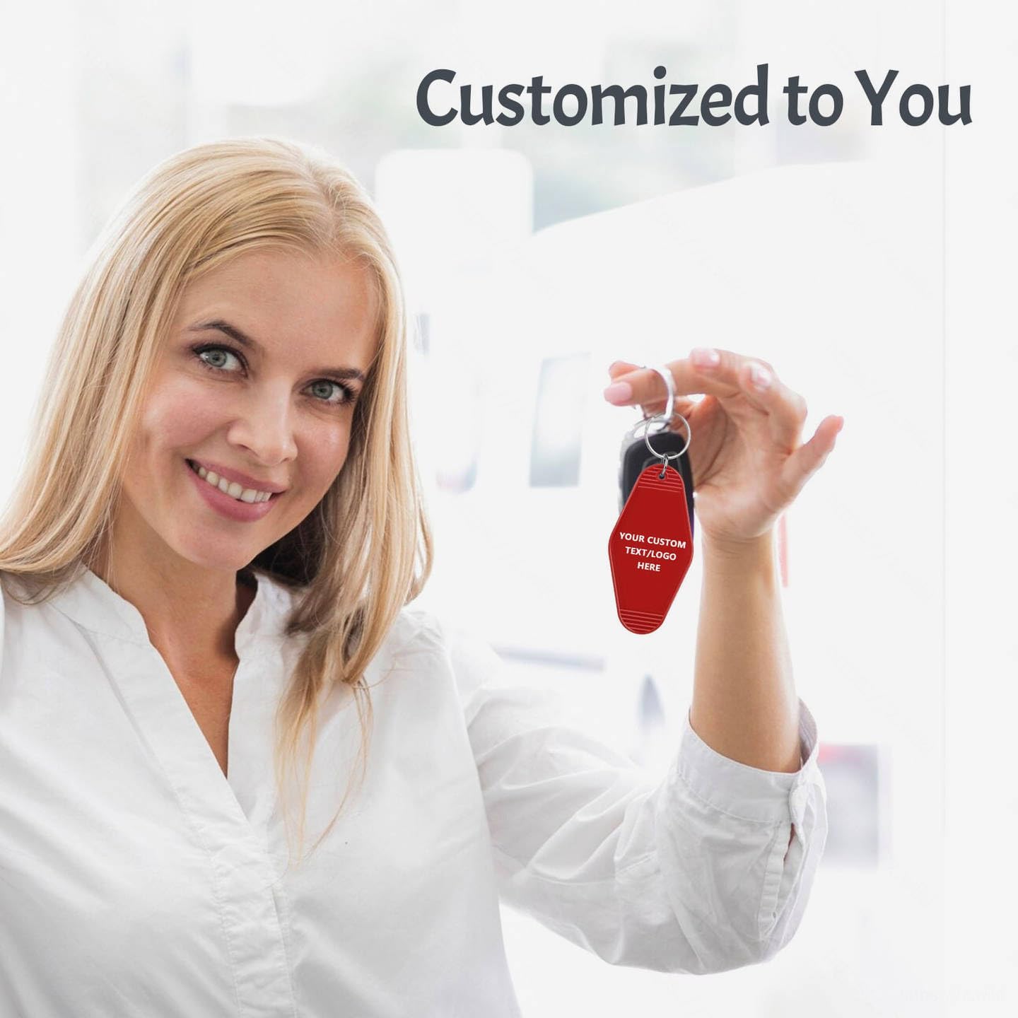 Custom Vintage Hotel Motel Keychains 300 Pack, Personalized Logo, Text Bulk - Perfect for Tradeshows, Campaign Gifts - Customizable Key Tags