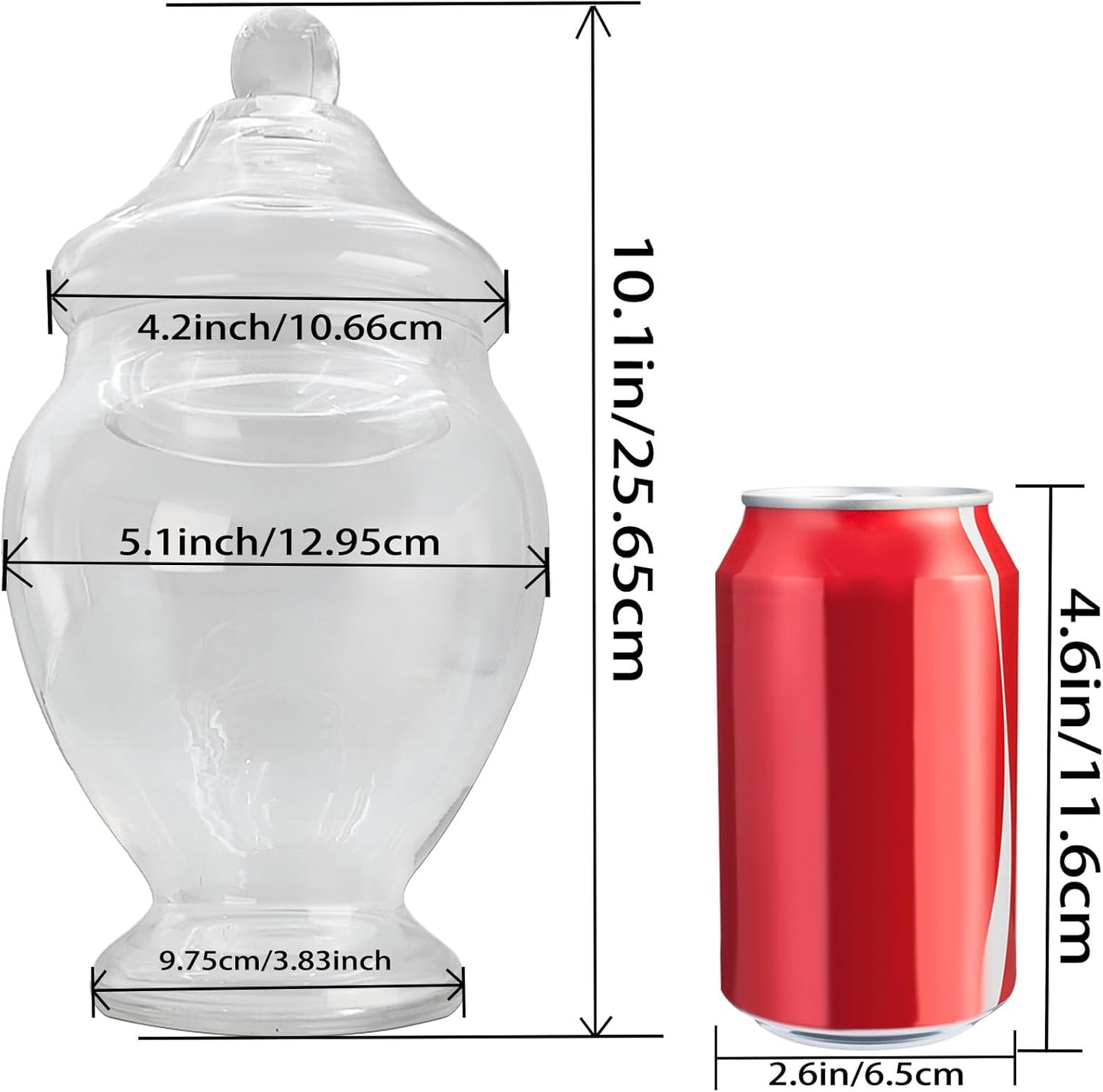 Glass Apothecary Jars 45 Ounce Decorative Candy Cookie Jars ,Clear Elegant Storage Jar with lids Canisters Sets for the Kitchen Wedding Home Centerpiece Candy Buffet Set of 2