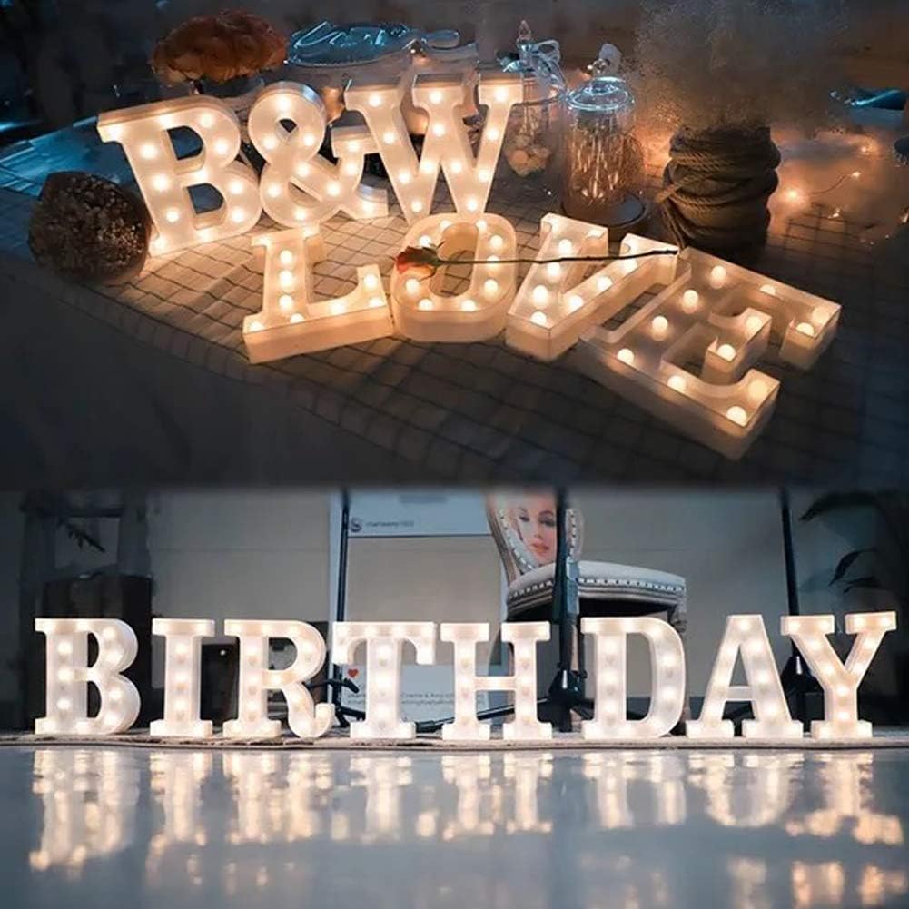 MUMUXI Marquee Light Up Letters | Large Light Up Numbers | Battery Powered and Bright with Every Letter of The Alphabet | for Wedding, Birthday, Party, Celebration, Christmas or Home Decoration (R)