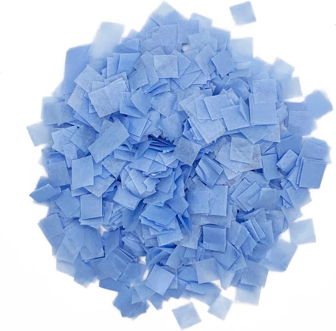 Biodegradable Tissue Confetti Squares, Baby Blue Color – Ultimate Confetti Fluttering Tissue Paper Squares for Confeti Cannon and Launcher Use, Table Decorations, and More (20 Handfuls per Bag, 1 lb)
