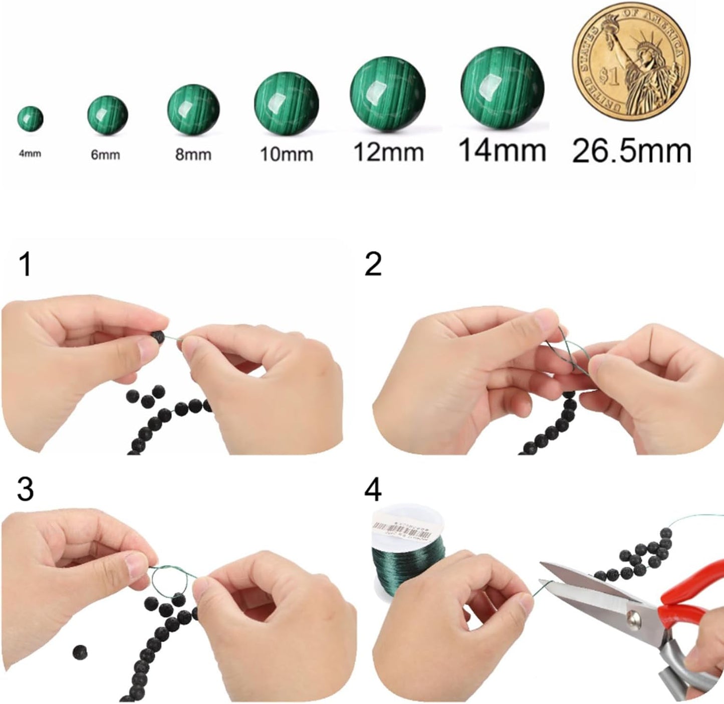 Natural Frosted Black Glass Stone Beads Gemstone Round Crystal Energy Jade Beads Stone Beads for Jewelry Making DIY Bracelet Necklace Jewelry Making 1 Strand 15.5inch 91PCS 4MM
