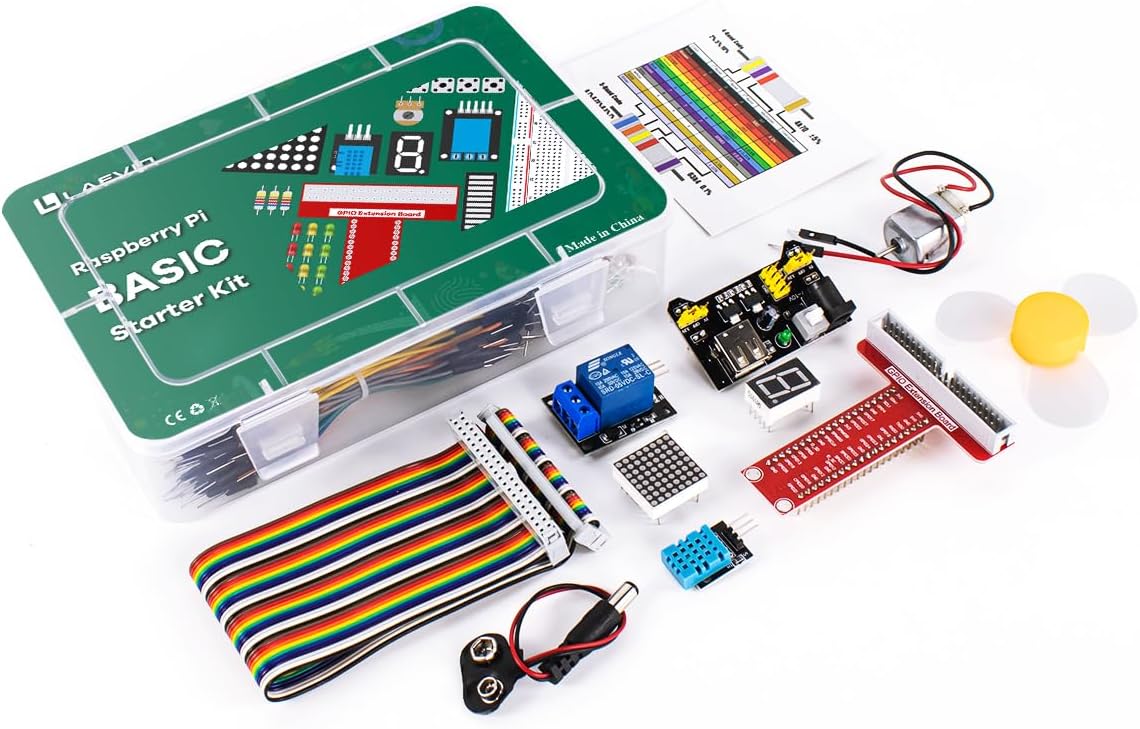 LAFVIN Basic Starter Kit for Raspberry Pi Development Board Breadboard LCD1602 Module Python C Java Scratch Beginner Kit