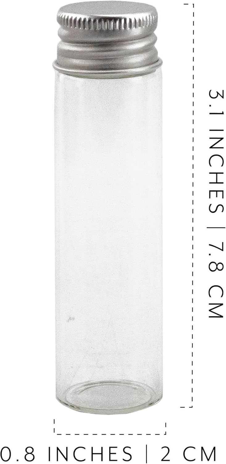 Darware Party Favor Matches Jars (24-Pack): Empty Glass Vials with Strike Stickers for Wedding Favors and DIY Gifts