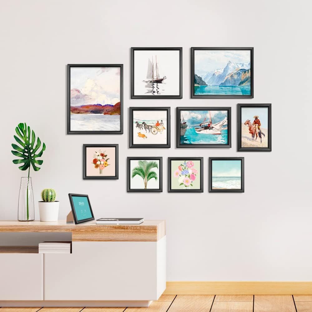 LaVie Home 5x5 Picture Frames (12 Pack, Black) Simple Designed Photo Frame with High Definition Glass for Wall Mount & Table Top Display, Set of 12 Classic Collection