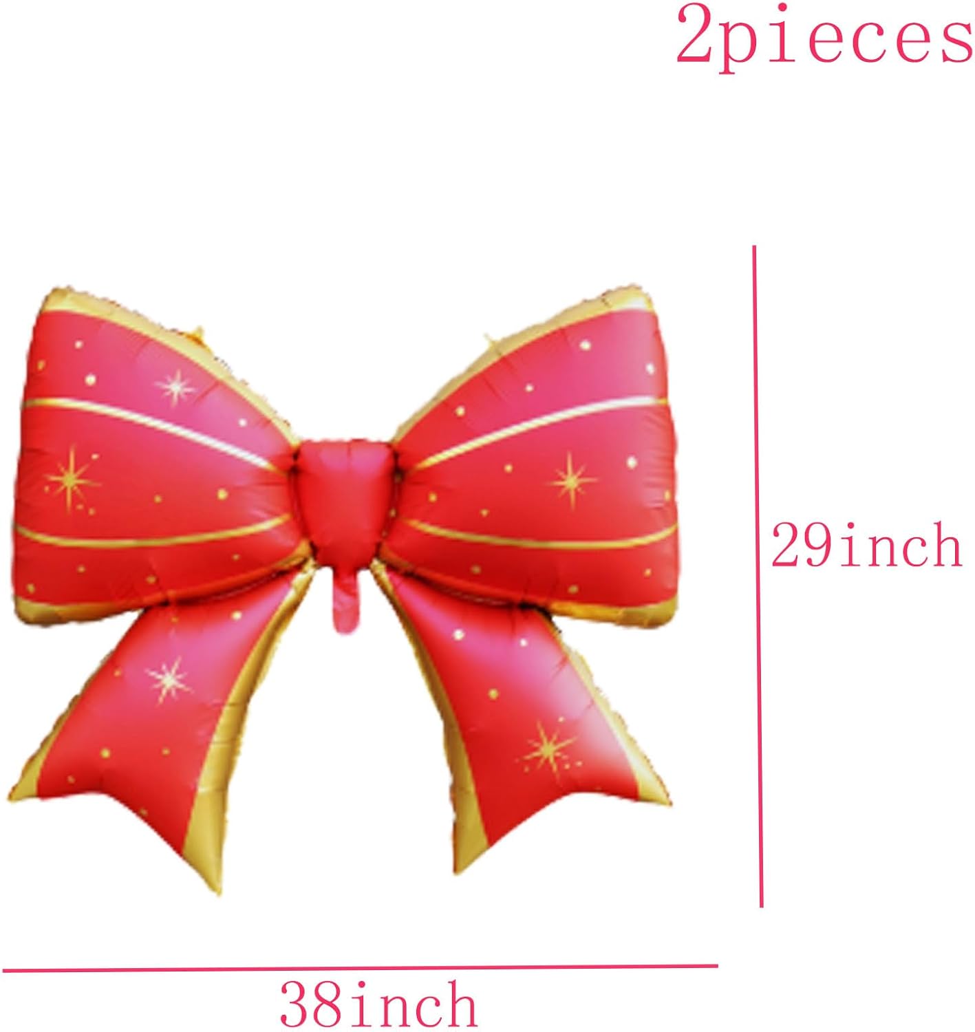 36 Inches Bow Foil Balloon Huge Bowtie Red gold Balloon for Baby Shower, Wedding, Kids Theme Party Decoration (Gold 2)