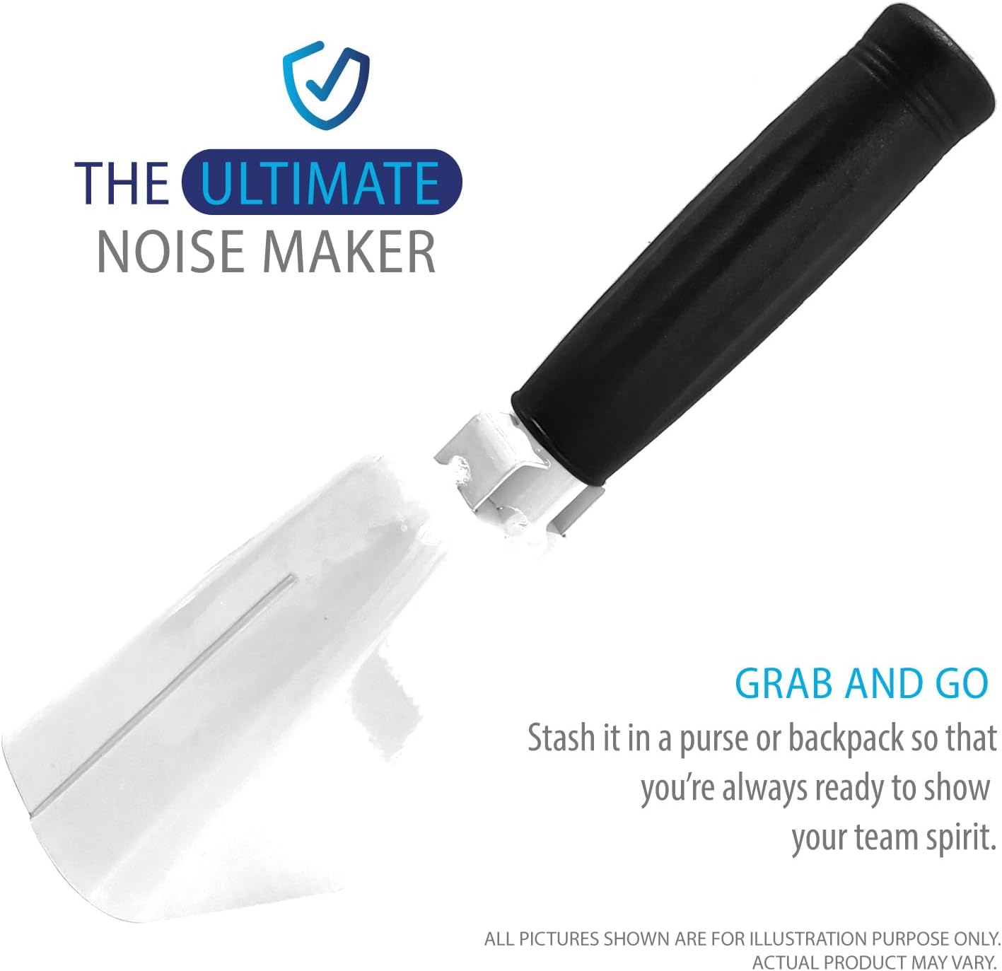 Deke Home - 2 Pack 7 Inch Steel Cowbells with Handle, Loud Noise Makers for Football, Sports, Parties, Competitions, School Spirit & Safety, Large Hand Bell for Cheering & Percussion Instrument