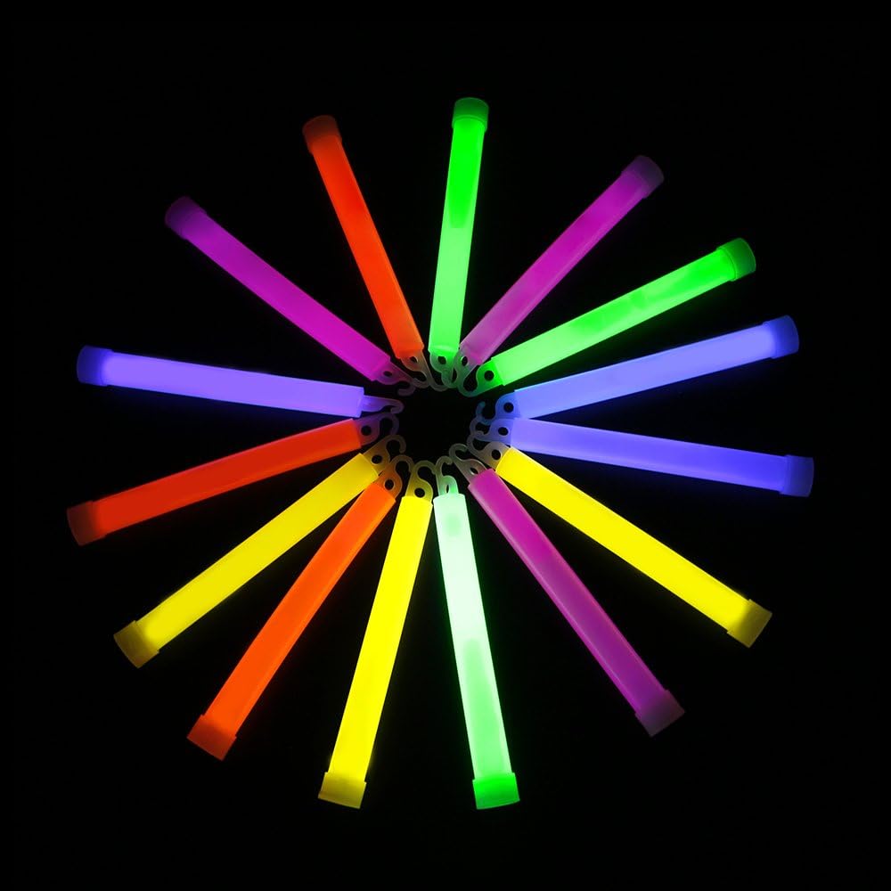 novelinks 50 Pcs 6'' Premium Glow Sticks Bulk - Ultra Bright Large Glow Necklaces Light up Glow in The Dark , Emergency Glow Sticks, Long-lasting Lighting Waterproof(Yellow)