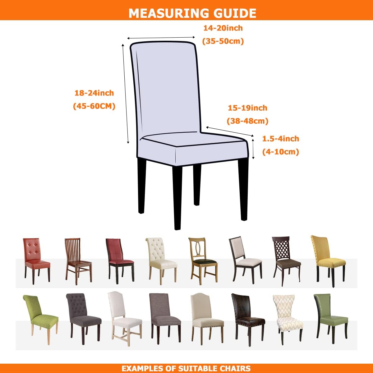 Stretchy Parson Chair Slipcovers for Dining Room Chair seat Covers Chair Protectors for Party Pet Protection Universal Fit Soft Polyester (Set of 4, Geometric)