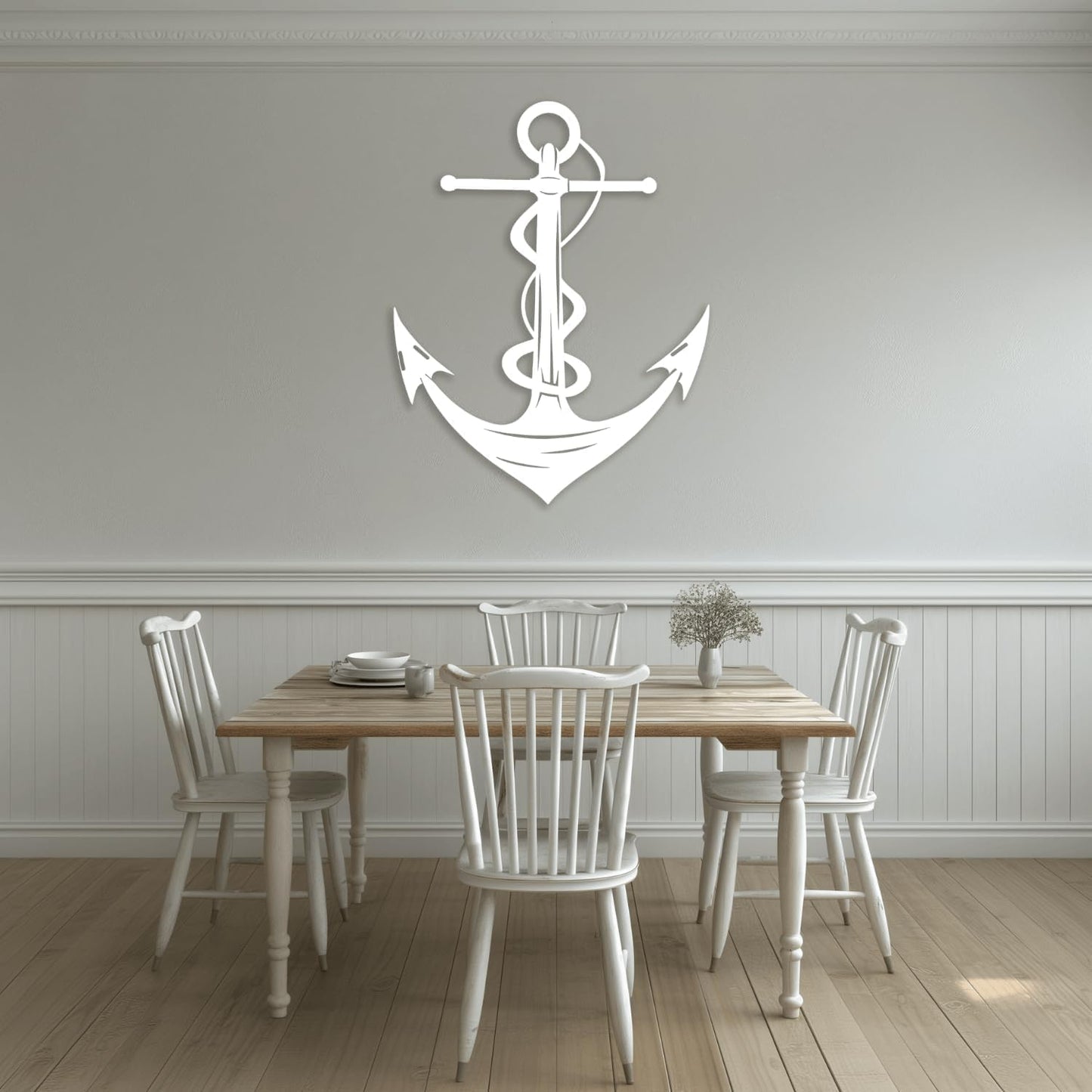 XXQ Anchor Metal Wall Decor, Anchor Metal Wall Art for Bedroom Living Room Dorm Antique Anchor Wall Decor Antique Metal Anchor Farmhouse Decor (Whhite, 28" x 41" / 70 x 105cm)
