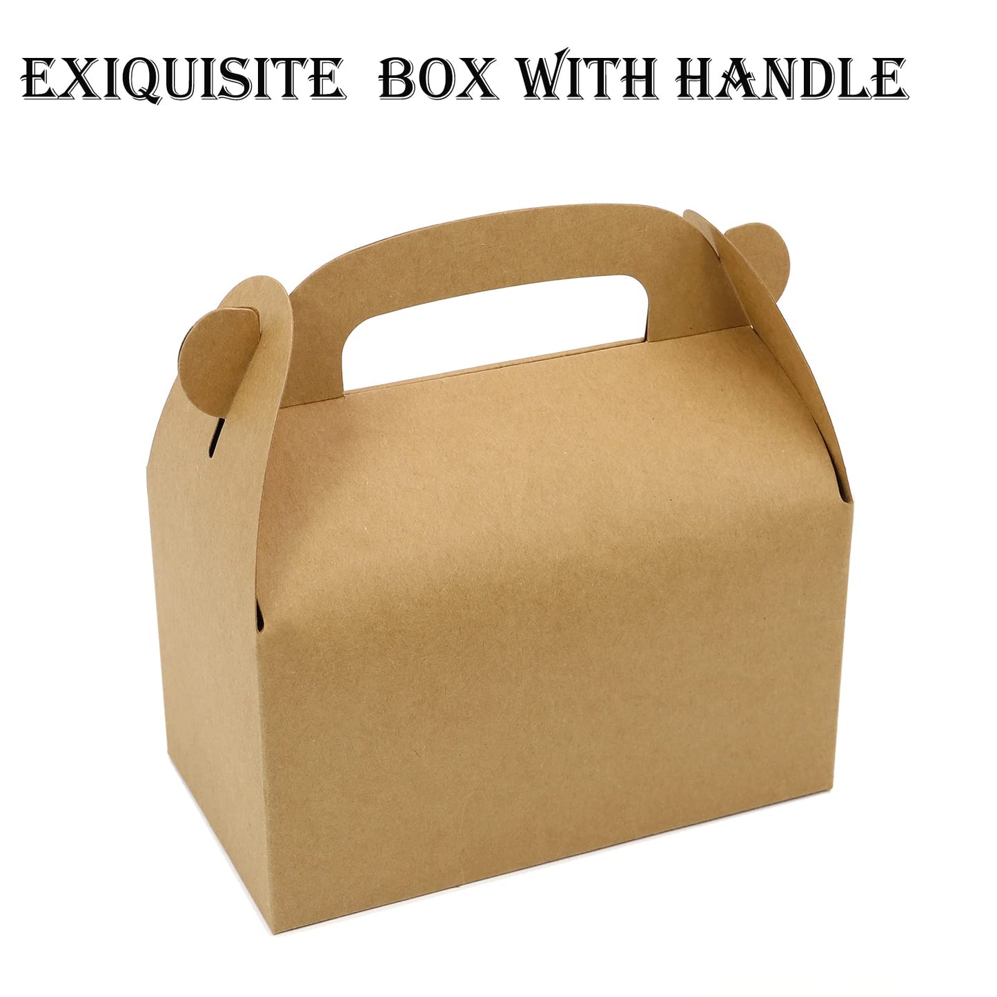 Oletx 24Pcs Brown Party Favor Treat Boxes Goodie Paper Box with Handles