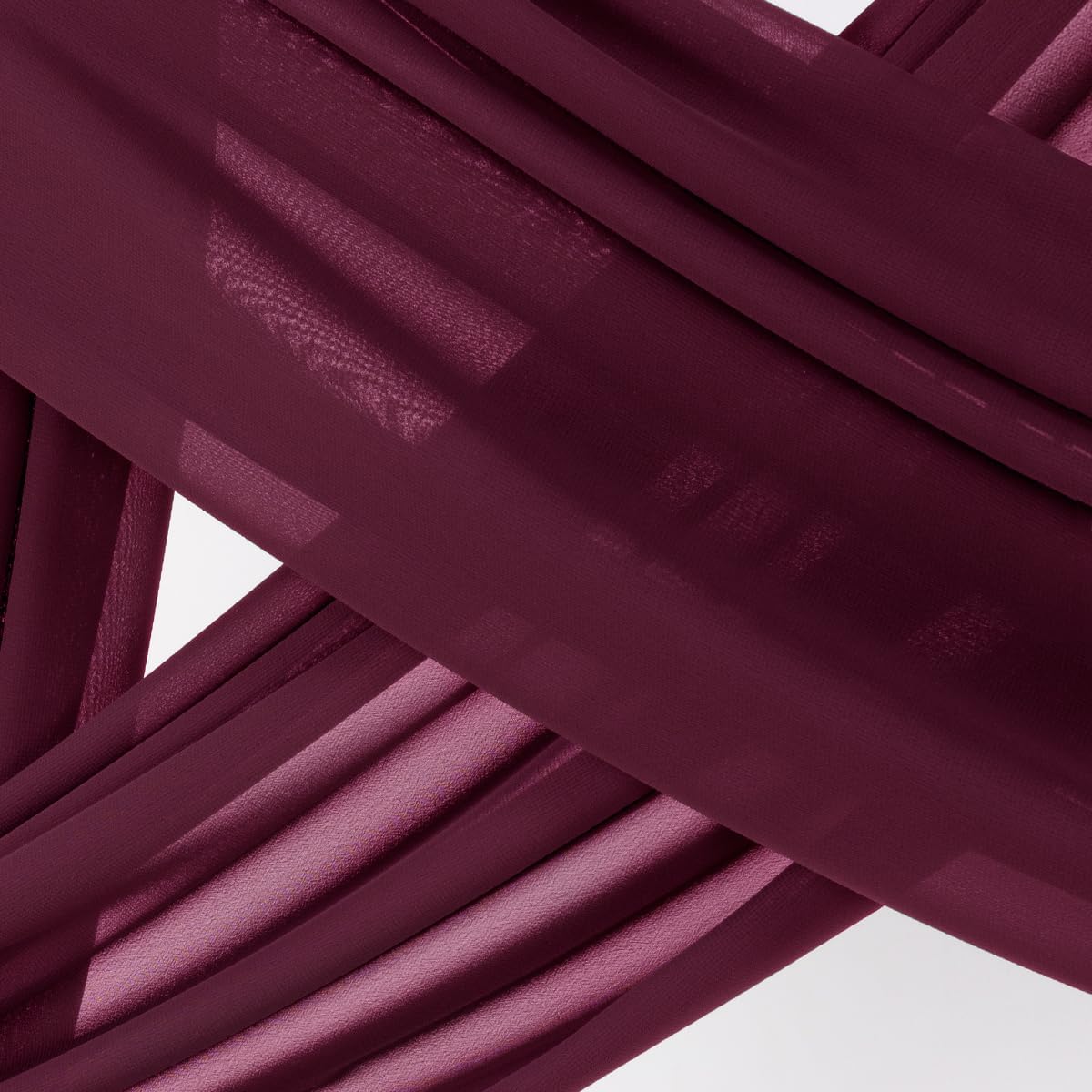 Socomi Wedding Arch Draping Fabric 1 Panel 29" x 19Ft Burgundy Sheer Chiffon Curtain Drapes 6 Yards for Wedding Ceremony Birthday Party Decoration