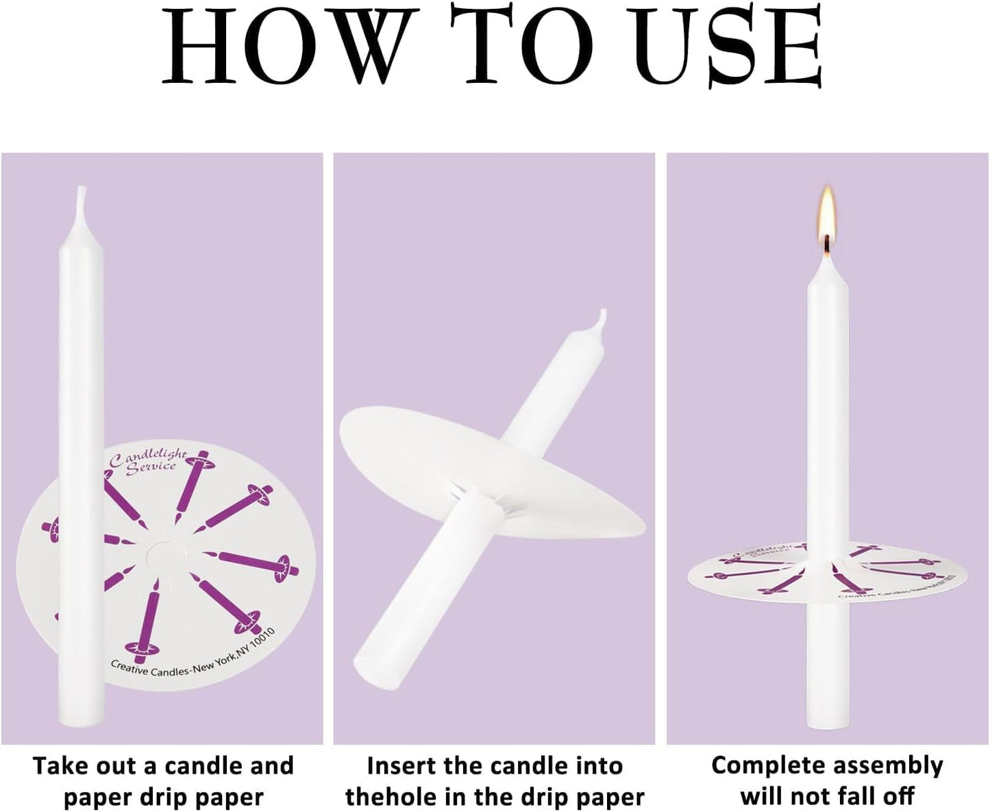 200 pcs Church Candles with Drip Protectors for Devotional Candlelight Vigil Service, Unscented White 5" H X 1/2" D, No Smoke, Shabbat, Praye