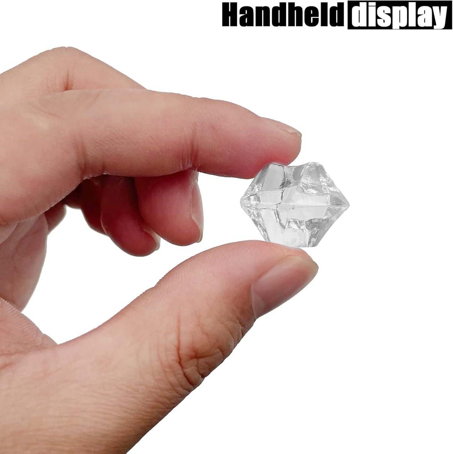 Fake Crushed Ice Cubes, Vase Fillers, 150 pcs 16*22 mm Fake crushed Ice Cubes Artificial Acrylic Crystal Rocks Diamonds for Vase Fillers, Party Favor, Wedding Decoration (0.86*0.62inch,Clear)