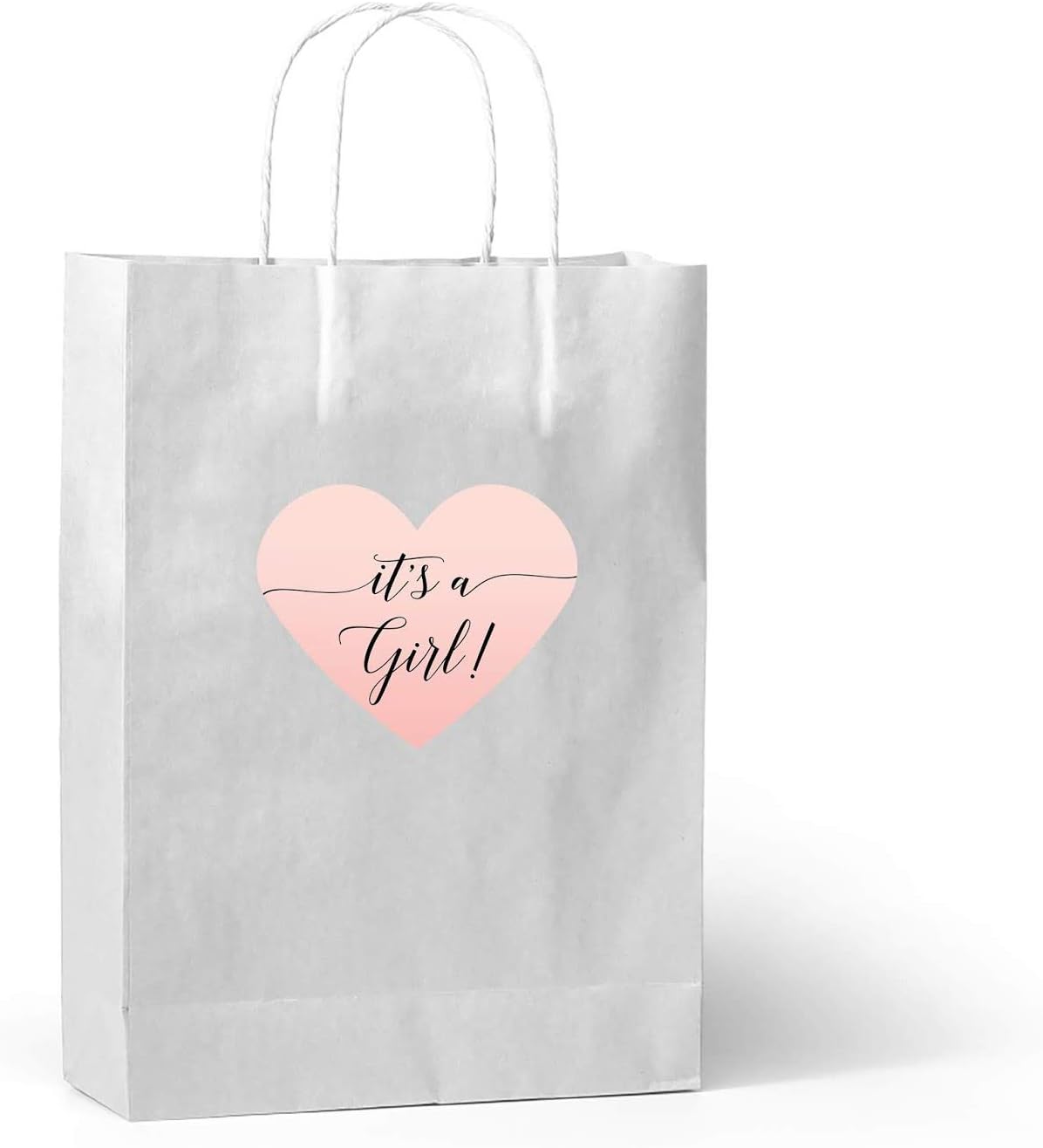 Andaz Press Blush Pink Rose Elegant Party Baby Shower Collection, Heart Label Stickers, It's a Girl!, 30-Pack, Favors Decor Envelope Seals