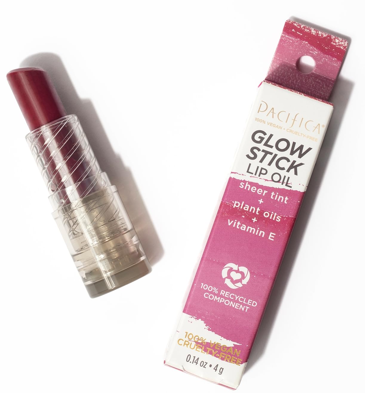 Pacifica Tiniter Lip Balm Oil – Crimson Crush Sheer Red Tint Hydrating Lip Balm Oil with Vitamin E, Moisturizing Glossy Shine, Vegan & Cruelty-Free