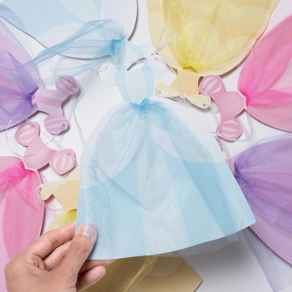 Cheerland Princess Party Banner Ball Gown Hanging Pastel Bunting Dress Garland Royal Theme