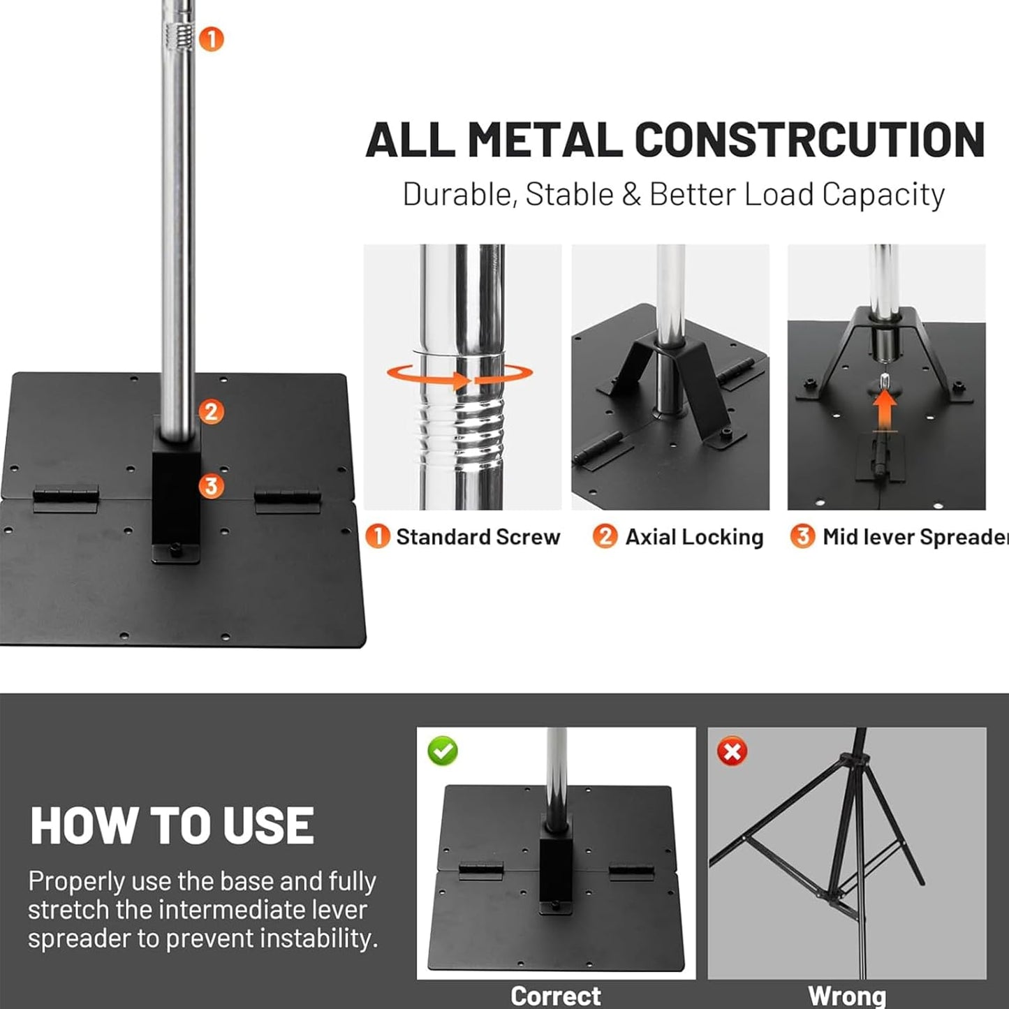 Heavy Duty Pipe and Drape Frame Kit 10x10ft Adjustable Height/Width Photography Background Support Poles All-Metal Construction Backdrop Stand for Party, Birthday, Wedding - Silver