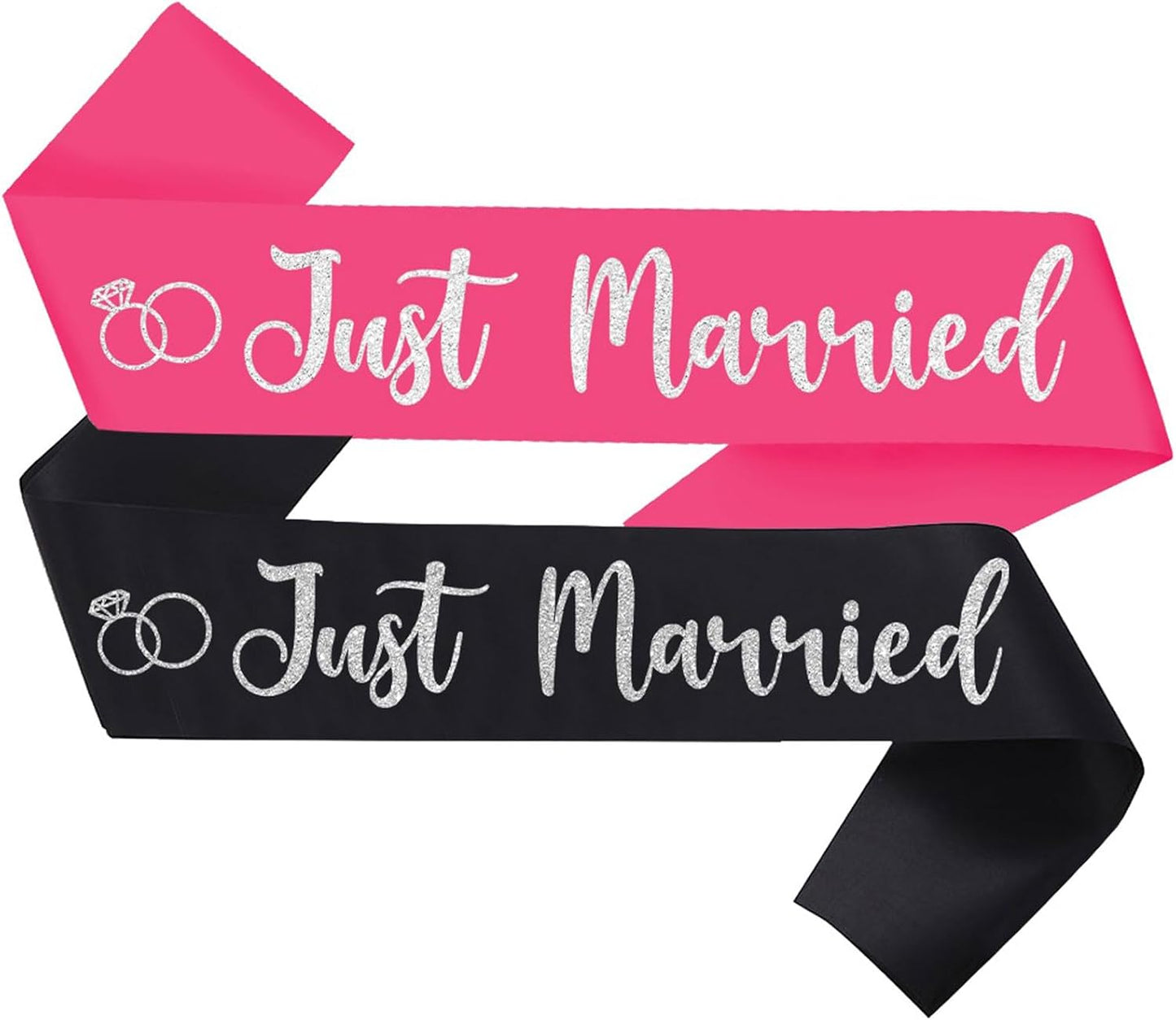 2 Pcs Bride to Be Sash and Groom to Be Sash Just Married Bachelorette Party Sashes for Wedding Bridal Shower Decorations Engagement Gifts,Hot Pink