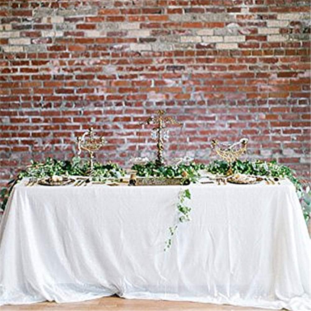 QueenDream White Tablecloth 60x102 Inch Rectangular Sequin Tablecloth for Baby Shower Wedding Banquets or Restaurants