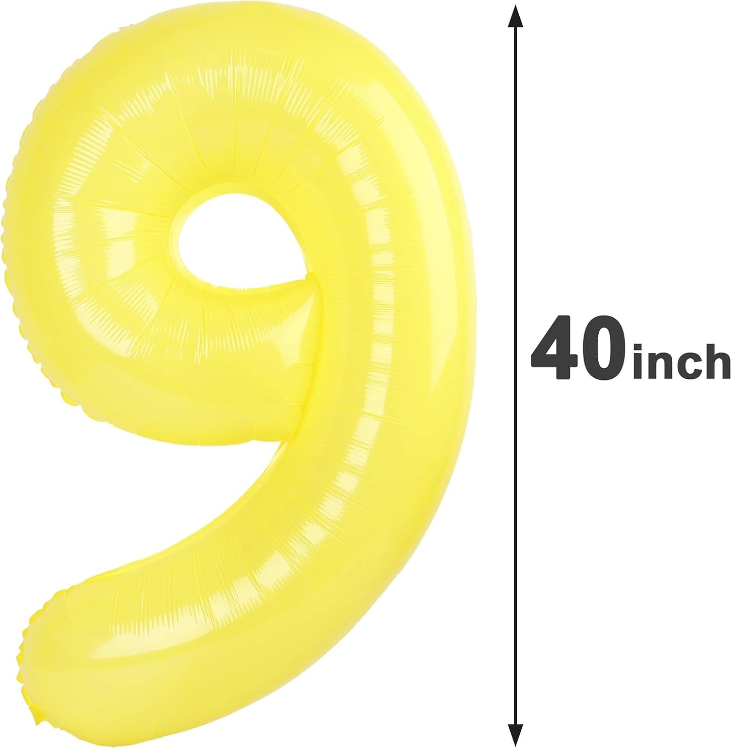 Macaron Yellow Number Balloon 9