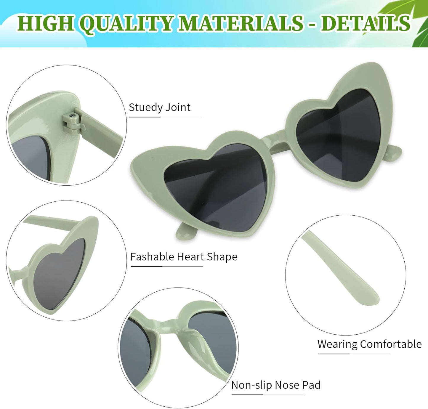 CIEHER Bachelorette Party Favors - White Black Heart Sunglasses for Bride Bridesmaid