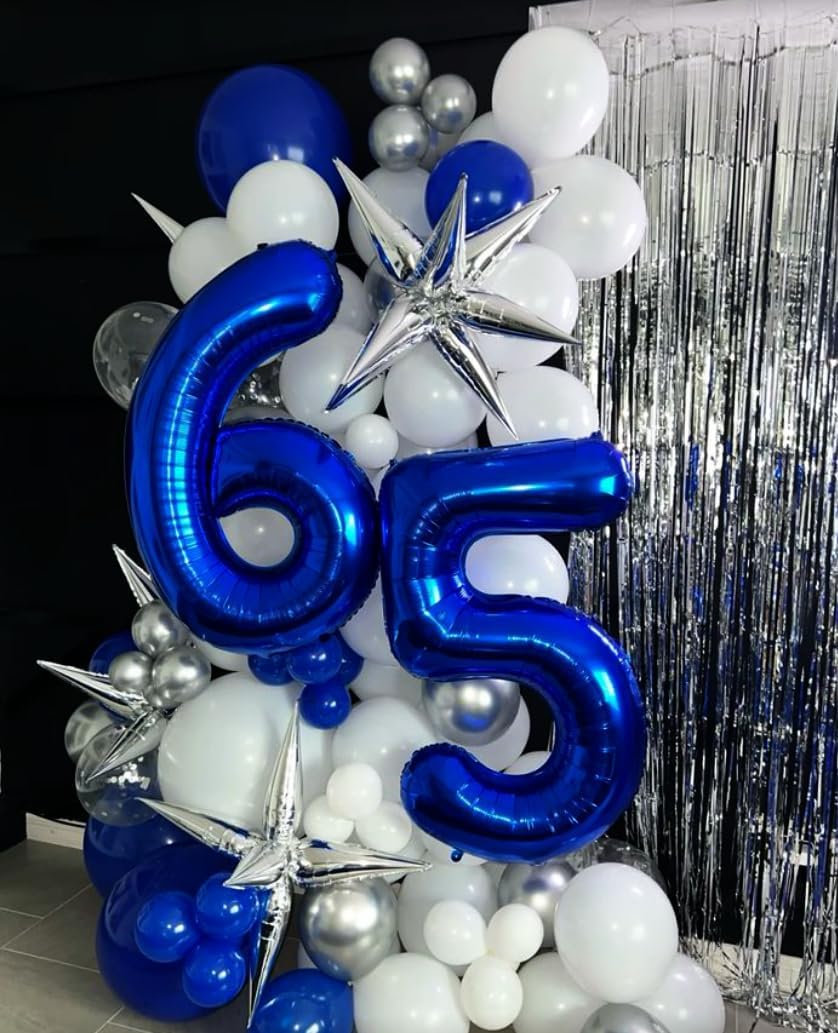 Big Night Blue 40 Inch 9 Balloon Number, Jumbo Giant 9th 19 29 39 49 99 Birthday Party Decorations, Large Night Blue Foil Balloons Anniversary Birthday Party Engagement Decorations