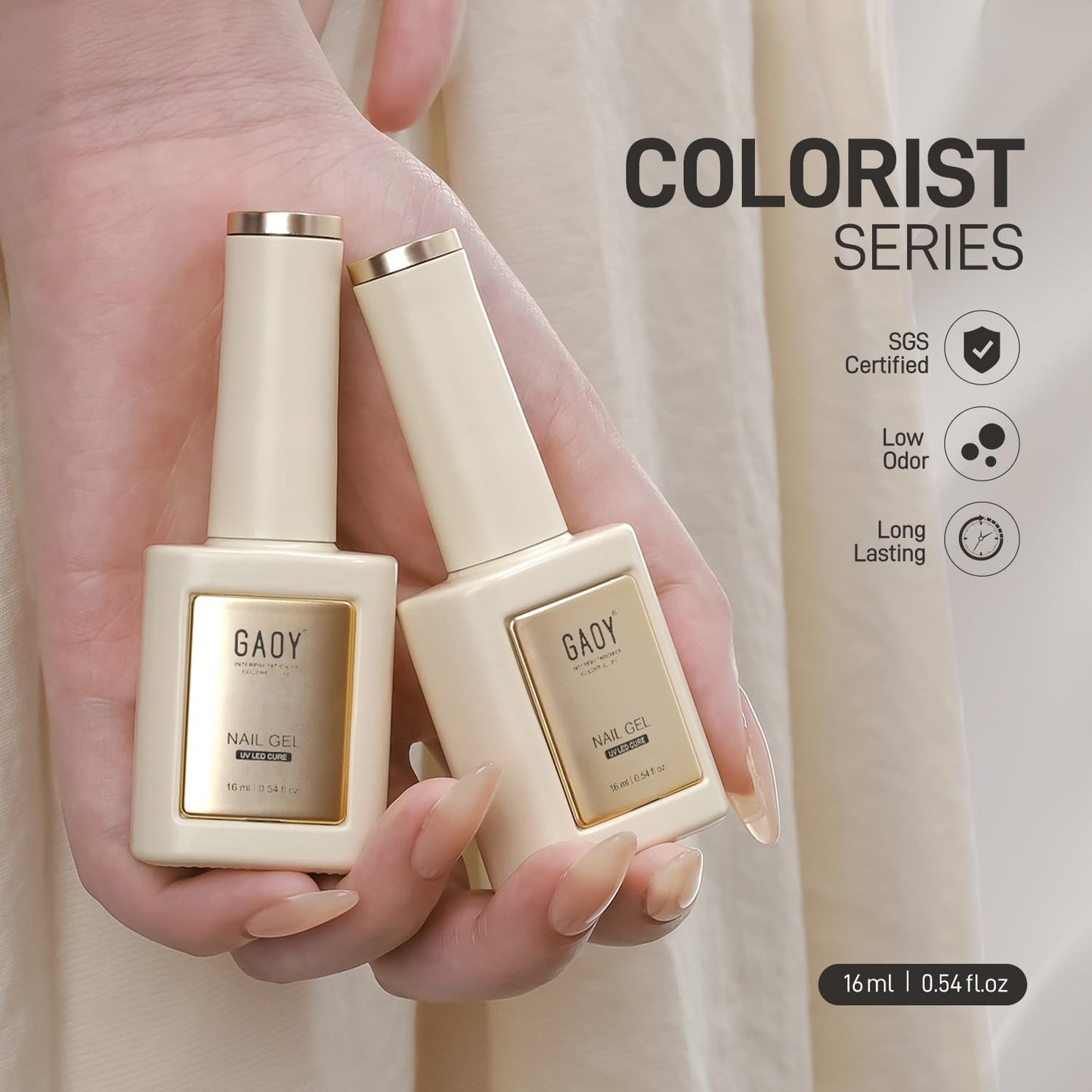 GAOY 16ml Builder Base Gel, Jelly Rubber Base Nail Gel Nude Sheer Pink, 3-in-1 Soak Off UV Light Cure Nail Strengthener, 01 Lush Nude