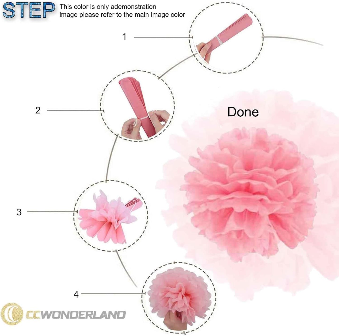 Blue Yellow Red Paper Pom Poms,Party Tissue Paper Flowers Balls,Party Hanging Decoration Supplies, Size of 10inch, 12inch, Pack of 12