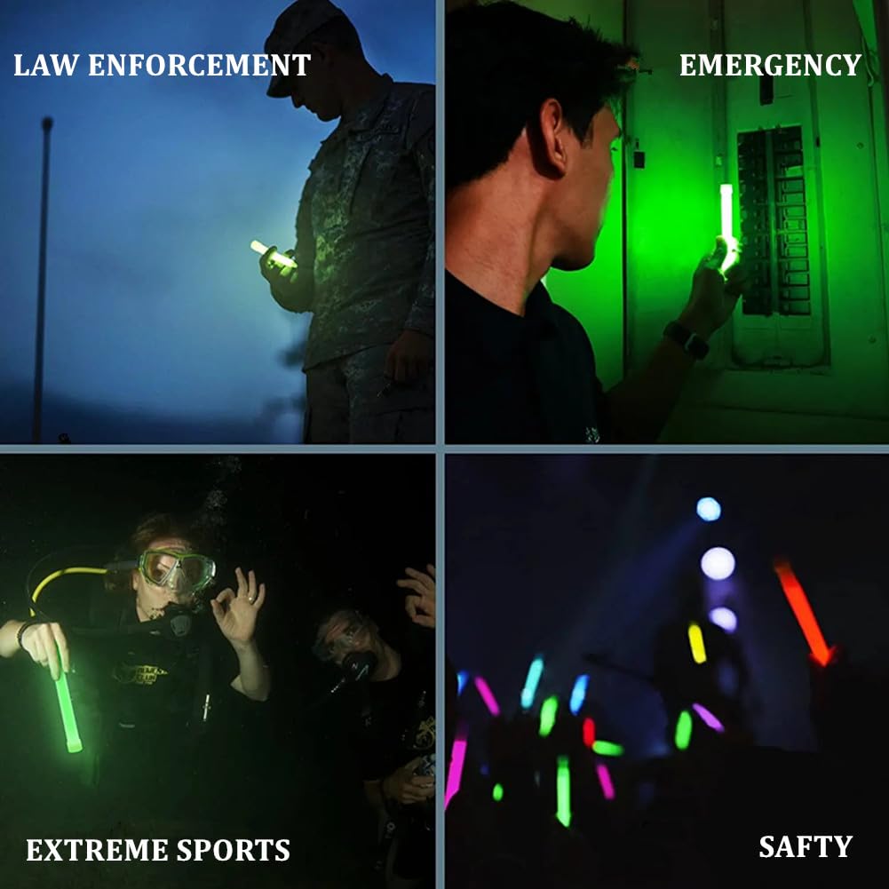 Glow Fever Emergency Safety Military Grade 6'' Lightsticks, Light Up Ultra Bright Glow Sticks with 12 Hours Duration. for Hiking Party Camping Blackouts Hurricane Shelter Survival Kit (Red, 30PCS)
