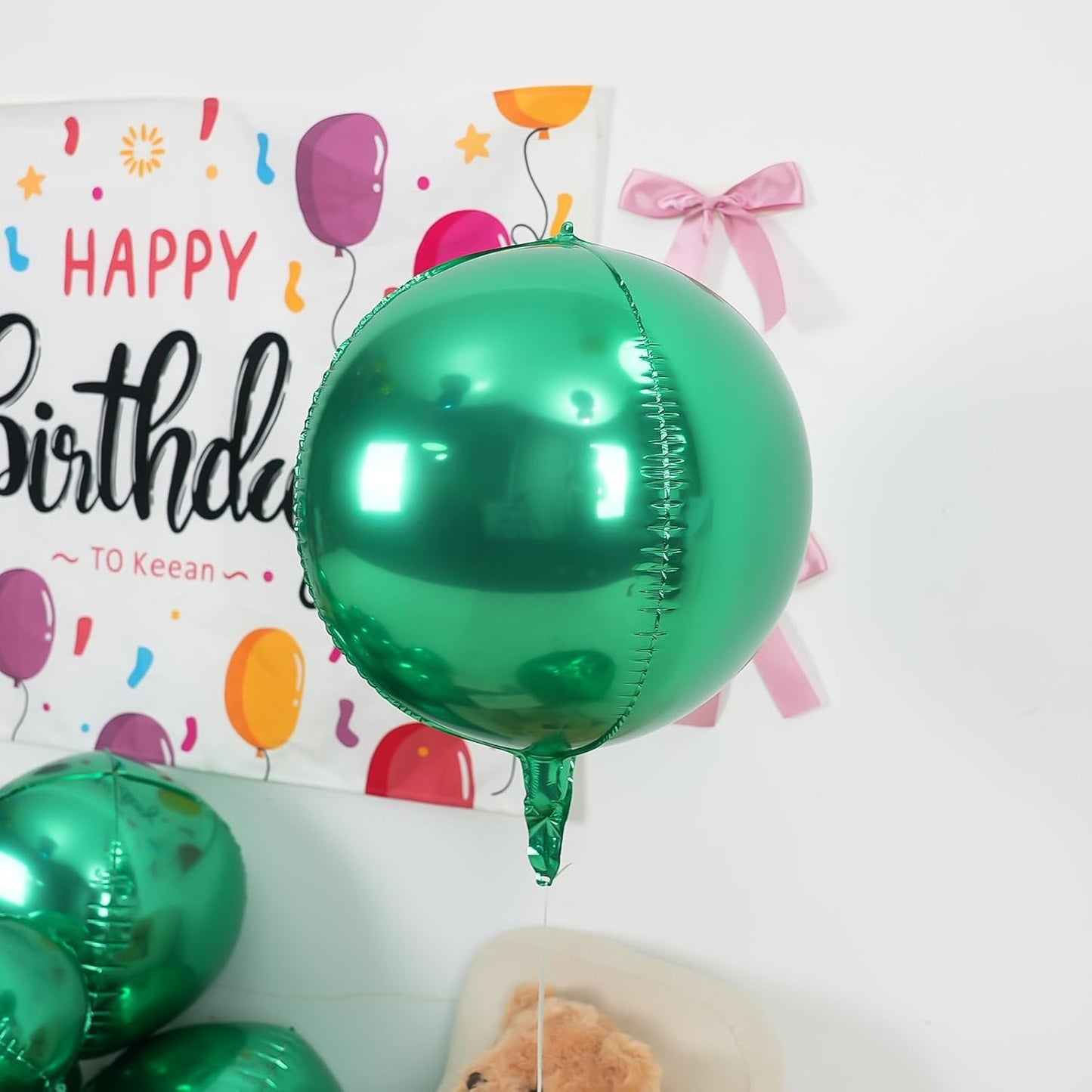 12Pcs Green Round Foil Balloons, 22" 15" 10" 4D Helium Ball Balloon, Metallic Green Foil Balloon for Birthday Graduation Wedding Anniversary New Year Eve Disco Prom Party Decorations