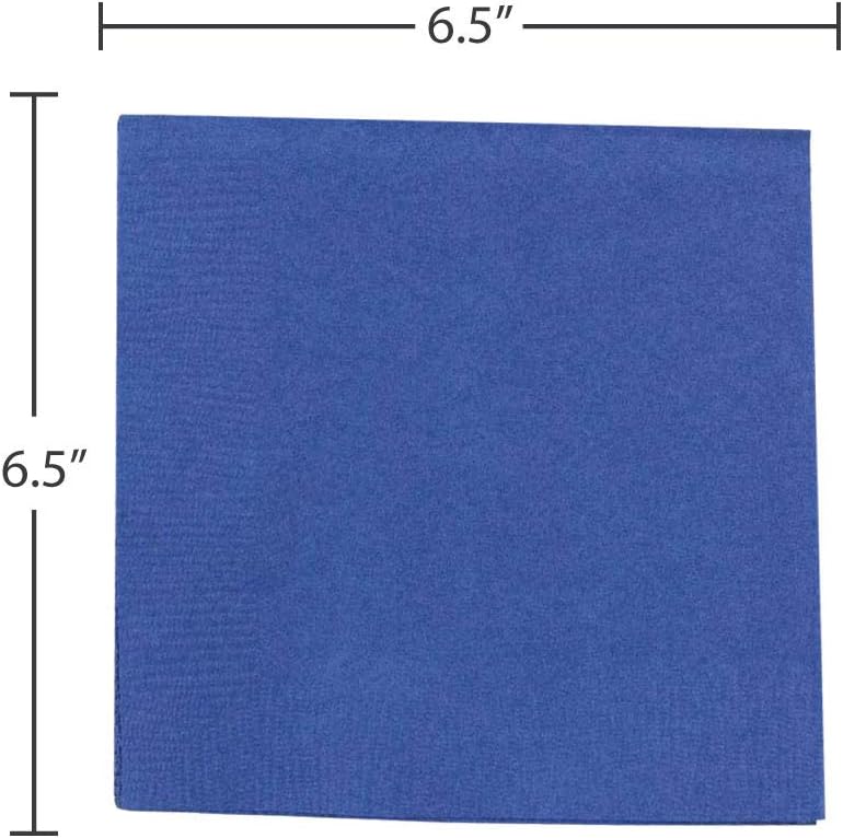 JAM PAPER Medium Lunch Napkins - 6 1/2 x 6 1/2 - Blue - 50/Pack