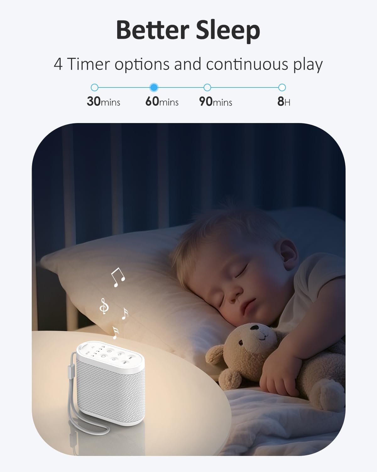 Portable Travel Sound Machine for Adults, Baby Sleeping - White Noise Machine๏ผRechargeable Battery, Headphone Jack, 21 Sounds, Sleep Timer - Noise Machine for Office Privacy & Noise Canceling, Home