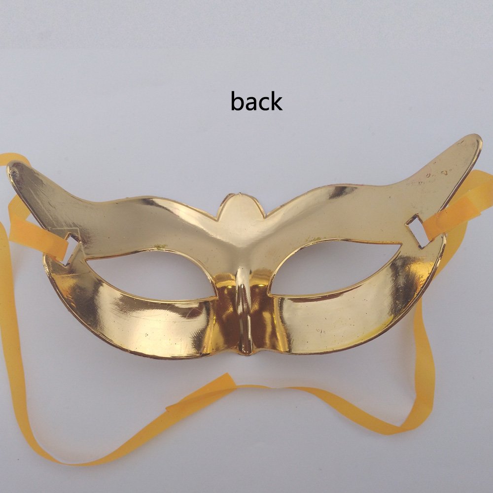 Arlai Pack of 12, Gold shining plated party mask wedding props masquerade mardi gras mask
