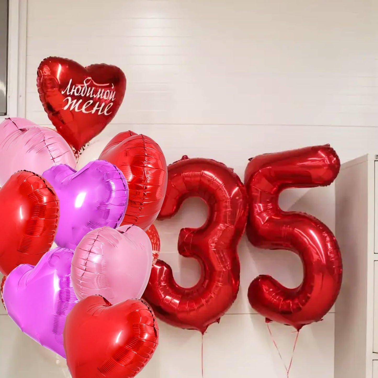 TONIFUL 30Pcs 18 Inch Heart Balloons Valentine’s Day Red Pink Hot Pink Heart Shape Foil Mylar Balloons Decoration for Valentine's Day Wedding Bridal Shower Anniversary Engagement Party Supplies